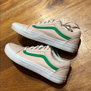 Vans pink and green, custom made, size 7.5 women’s